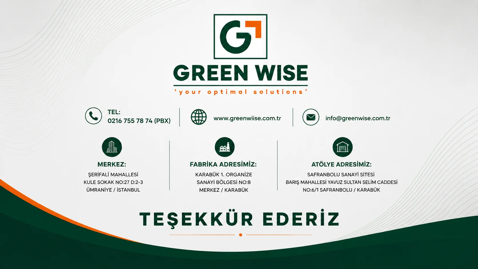 GREEN WISE contact details and addresses: head office, factory and workshop