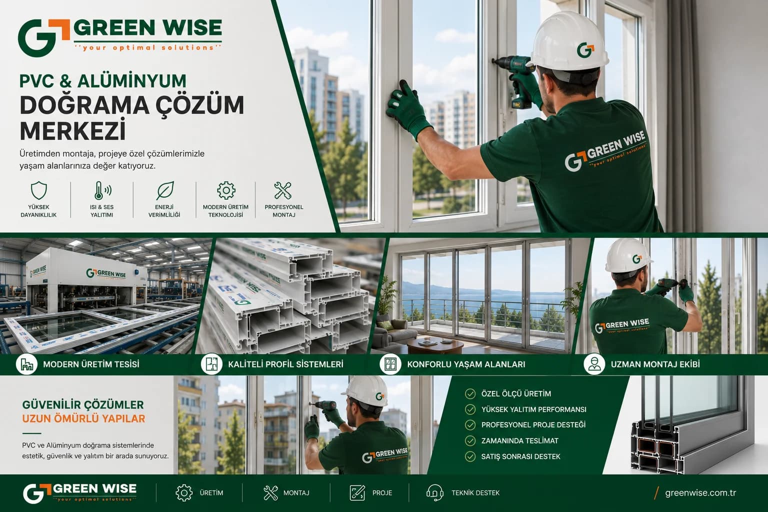 Green Wise PVC and aluminium joinery solutions poster